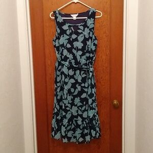 Christopher & Banks Sleeveless Dress Blue Teal Silver Size Medium